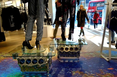 engine coffee table, v8 engine coffee table, v12 engine coffee table, engine block table, Top Gear coffee table, River Island Oxford Street