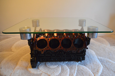 engine coffee table, v8 engine coffee table, v12 engine coffee table, engine block table, Top Gear coffee table
